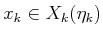 $ x_k \in X_k({\eta }_k)$