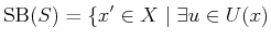 $\displaystyle \operatorname{SB}(S) = \{x^\prime \in X \;\vert\; \exists u \in U(x)$