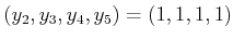 $ (y_2,y_3,y_4,y_5) = (1,1,1,1)$