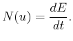 $\displaystyle {N}(u) = {d{E}\over dt} .$