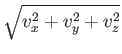 $\displaystyle \sqrt{v_x^2 + v_y^2 + v_z^2}$