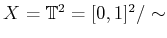 $ X = {\mathbb{T}}^2 = [0,1]^2{/\sim}$