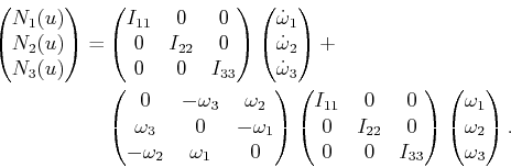 \begin{displaymath}\begin{split}\begin{pmatrix}N_1(u)  N_2(u)  N_3(u) \end{p...
...ix}\omega_1  \omega_2  \omega_3 \end{pmatrix} . \end{split}\end{displaymath}